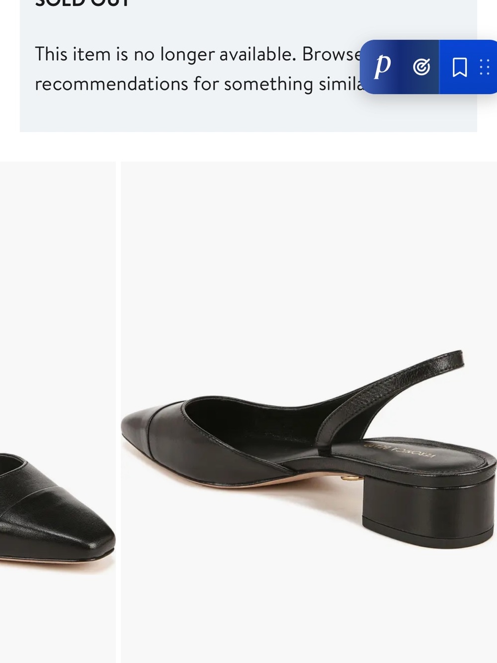 NWB Veronica Beard Black Cecile half d’Orsay Slingback - Picture 6 of 7